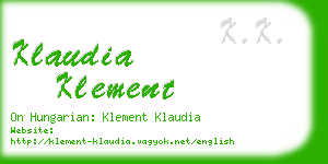 klaudia klement business card